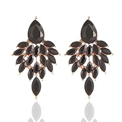 black rhinestone-gold tone