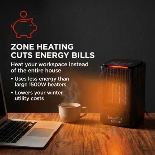 Image of EdenPURE GEN70 Infrared Heater and Cooler for Indoor Portable Bedroom Use