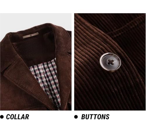 Vintage Men's Suits Jacket Blazer Corduroy Causal Belted Blazer Sport Coats Two Button Fall Winter3