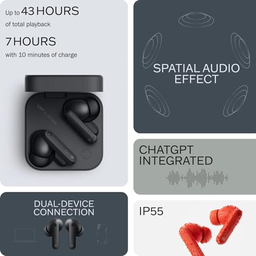 Image of Compatible Earbuds for Nothing Buds with Active Noise Cancellation HD Sound Touch Control & Long Battery Life (Black)