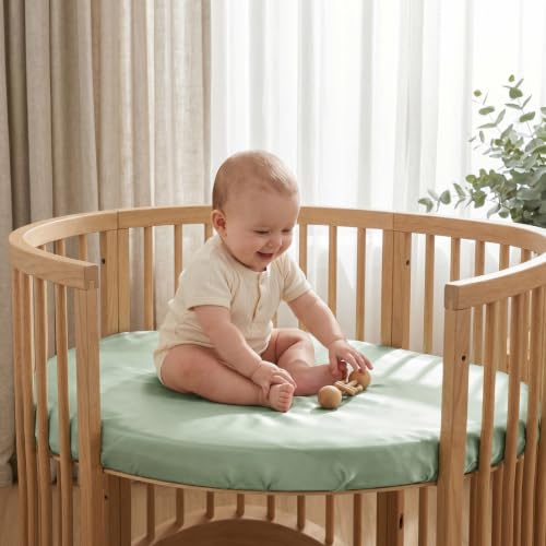 Image of Baby Bassinet Sheets for Baby Boy Girls,4-Pack Fitted Bassinet Sheets Set Compatible with Halo Bassinest Swivel Sleeper,Baby Delight,Angelbliss,32 inchX16 inch (Brown & Green)