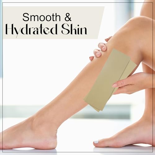 Image of GLUN Wax Strips for Smooth Skin Without Wax, 140 Piece Pack Beige Colour, Hair-Free Skin Gentle & Effective Hair Removal Non-Woven Strips Pack