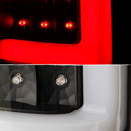 Akkon - Fits 2003-2006 Chevy Silverado 1500/2500/3500/1500Hd/2500Hd 2007 Classic [C-Tube] Tail Lights Brake Lamp Fleetside, Car Vehicle Light Assembly, Black Housing #TOP5