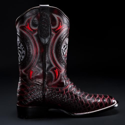 Joe Boots Python Leather Print Men's Western Boot: Square Toe Cowboy, Rodeo Boots2