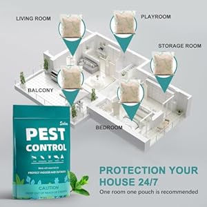 Pest Control Pouches, Rodent Repellent, Indoor Mice Repellent, Repel Mice,Mouse,Rats,Ant,Roach,Spider,Moths& Other Pest,Mouse Repellent Pouches,Safe for Kids & Pets,Pest Repellent-10 Pouches