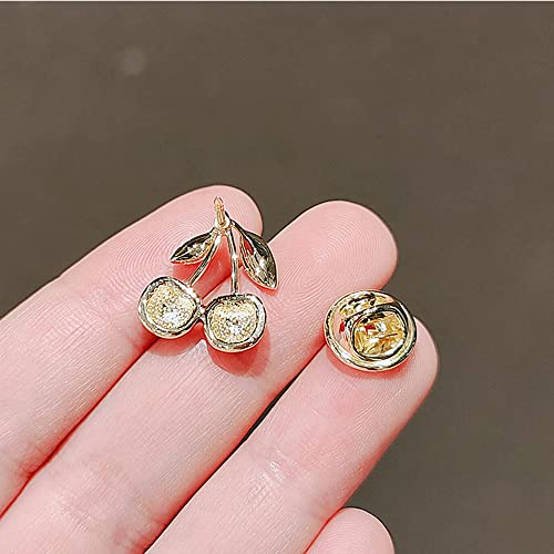 Image of Red Cherry Brooch Pin Small Enamel Fruit Corsage Lapel Brooches Pins for Women Girls Clothing Acccessories Cute Jewelry Gifts Birthday