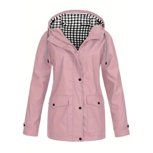 Womens Waterproof Raincoats Lightweight Windproof Hooded Raincoat Adjustable Windbreaker Rain Coats Travel Jacket2