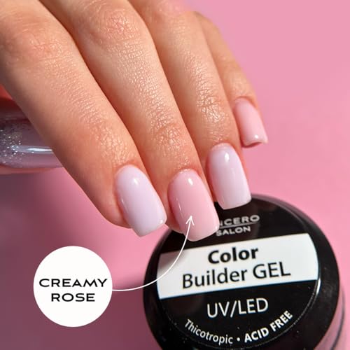 SINCERO SALON Builder Gel Color, Creamy Rose, 2in1 for Nail Extension and Shaping - Image 3