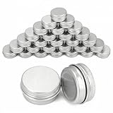 QWORK® 30 tarros de Aluminio para Crema con Tapas, tarros Redondos vacíos para Surtido de joyería de loción en Crema (30 ml)