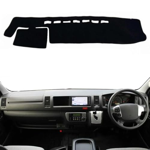 TPZWCZQJ Car Dashboard Cover Mat Sunshade Nonslip Protector No Glare for Toyota Hiace Commuter REGIUS ACE 2005-2015 2016 2017 2018 Automotive Interior, RHD BLACK