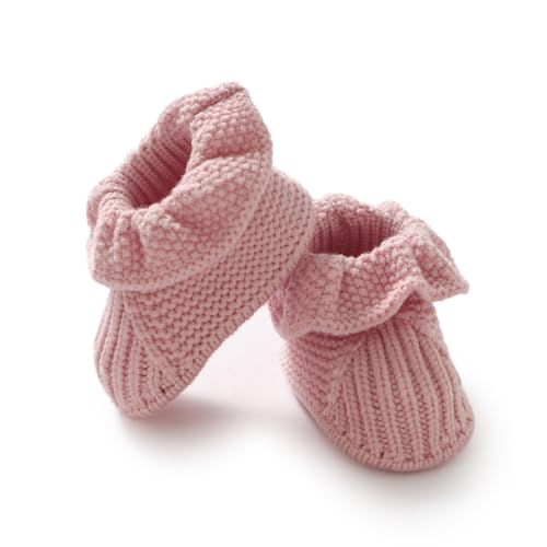 Image of mimixiong Baby Booties Newborn Infant Sock Shoes Hand Knitting Crochet Boy and Girl Cozy Shoes