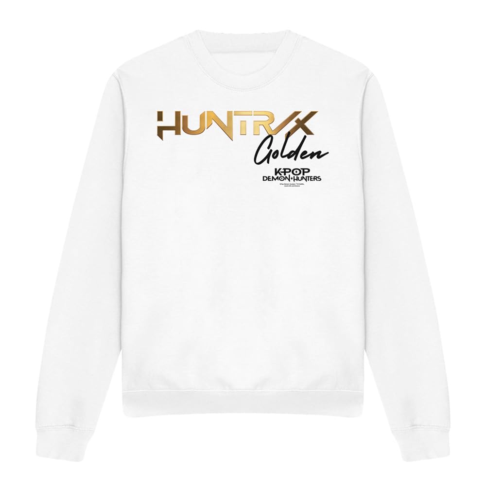 Kpop Demon Hunters Huntrix Golden Logo Unisex Sweatshirt, White, XX-Large