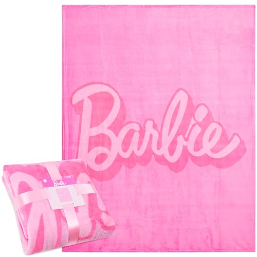 Barbie Fleece Throw Blanket, Cozy Soft Bed Throw Bedroom Decor Plush Throw Comforter 59 x 51 inches for Bedroom Travel Sleepovers, Cute Gifts