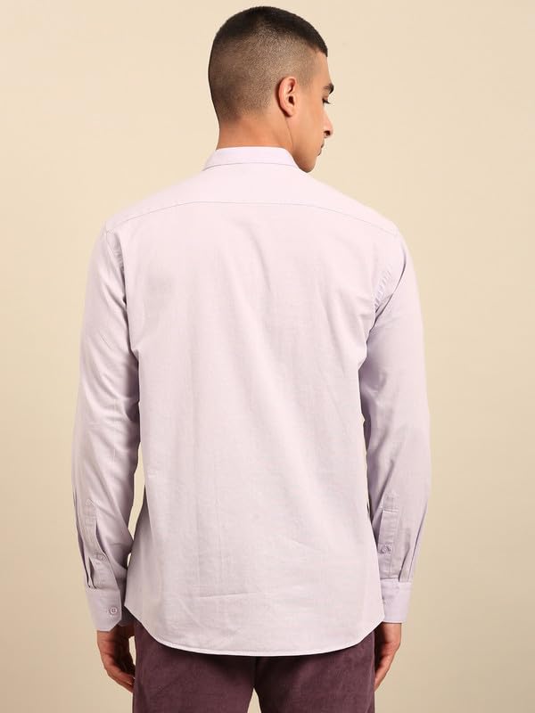 Image of Cavallo by Linen Club Men's Blended Linen Checked Contemporary Fit Full Sleeve Casual Shirt