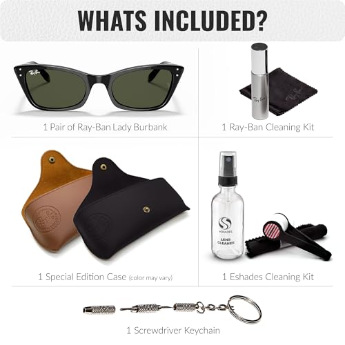 Ray-Ban RB2299 LADY BURBANK Cat Eye Shaped Sunglasses for Men & Women with Official RAYBAN Eyewear Kit2