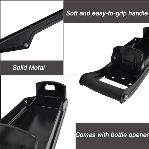 Schiaccia Lattine con Apribottiglie 12 oz 16oz cans, Compattatore di Lattine, in alluminio da 500 ml, in scatola e bottiglie di plastica, per il riciclaggio, montaggio a parete manuale(nero) - immagine 3