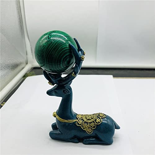 EFEMIR Regalo in Piedi for Statuetta in Pietra Decorativa con Sfera di Cristallo Naturale Ottima Scelta for la Decorazione Domestica Decorazioni per la casa (Color : Green)