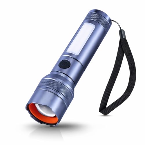 Image of Rechargeable Flashlight, Metal, 8 Lighting Modes with Telescopic Zoom, 1000 Lumens, Emergency Light, Water Resistant