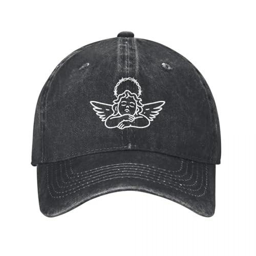 Casquette en toile lavée brodée Angel Wings style uniforme vintage de qualité supérieure