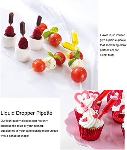 350pcs 4ml Mini Squeeze Transfer Cupcakes Pipettes-Disposable Plastic Droppers for Cupcake,Dessert,Strawberries and Chocolate
