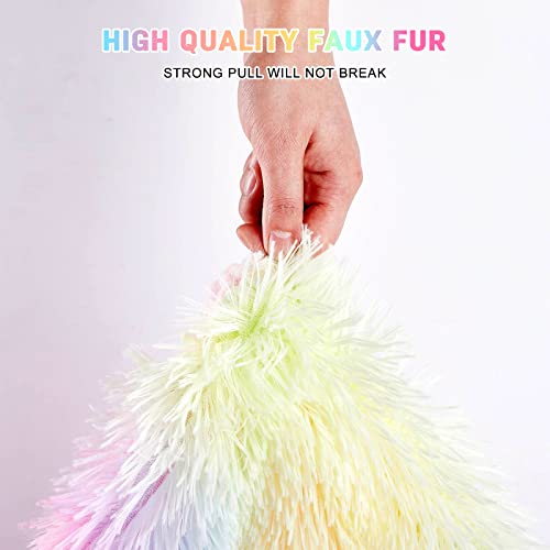 Bobor Faux Fur Throw Blanket, Tie Dye Rainbow Sherpa Fleece Fluffy Blanket For Girls thumb #4