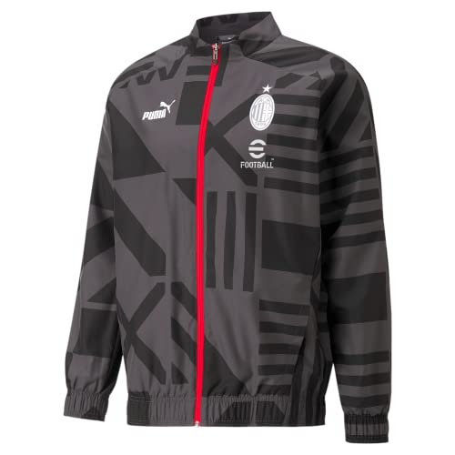 Puma 2022-23 AC Milan Pre-Match Jacket - Puma Black-Asphalt XL at