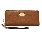 Michael Kor Jet Set Travel Continental Zip Around Wallet Wristlet Acorn Leather
