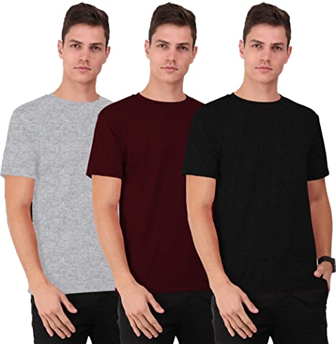 THE BLAZZE Men Slim Fit T-Shirt(0017 -New-P2_Black:Green_XL)