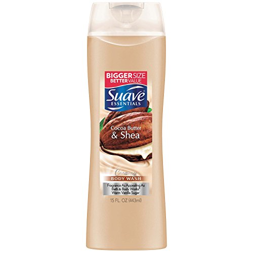 Suave Naturals Body Wash, Creamy Cocoa Butter & Shea, 15 Fl Oz (Pack of 6)
