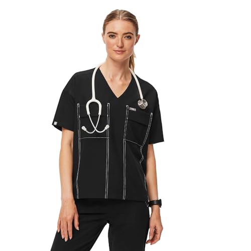 Amazon.com: FIGS Bello Cargo Scrub Top for Women - Black/White