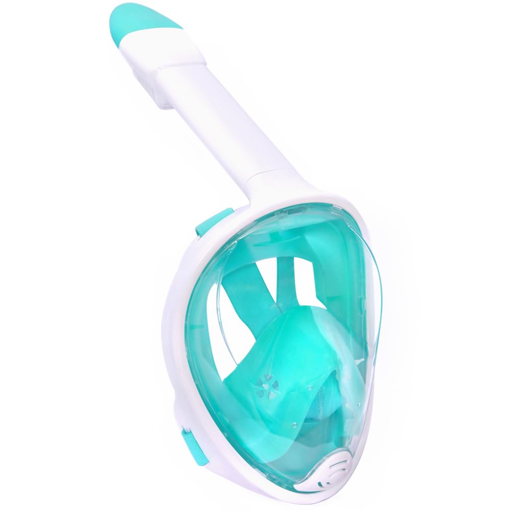 WsobueSnorkel Mask,Full Face Diving Mask for Adults and Youth Action Camera Compatible Mask Anti-Fog Easy Draining Snorkeling Set