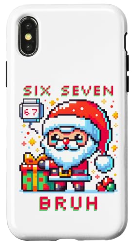 67 Six Seven Bruh Pixel Christmas 6 7 Meme Men Women Kids X}zP[X iPhone X/XS p