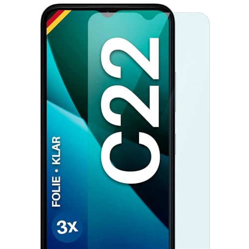 moex für Nokia C22 Schutzfolie Bildschirmschutz Folie Ultra-klar HD 0,2 mm kompatibel mit jeder Hülle, Anbringen ohne Blasen, Handyfolie Extra Kratzfest, FlexProtect 3 Stück