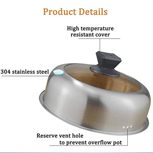 Couvercle à vapeur poêle fer pan remplacer verre transparent inox 28cm