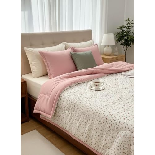 Image of Utopia Bedding Premium Ultrasonic Punch AC Comforter Blanket - Quilted Microfiber Floral Pattern, Lightweight Hypoallergenic All‑Season Blanket for Bedroom (228x228 Cm)