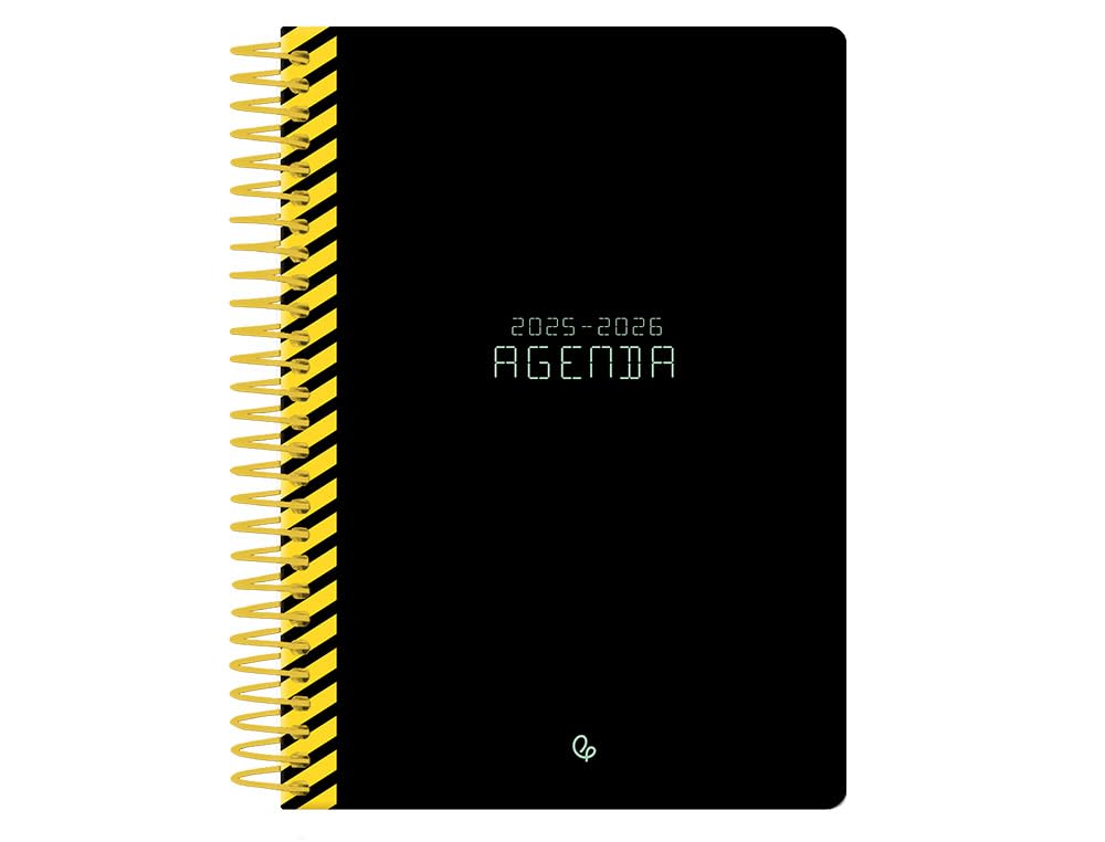 Leaderpapel 25-26 Spiral Classic Black Week View A5 Bilingual FSC Paper 70 g