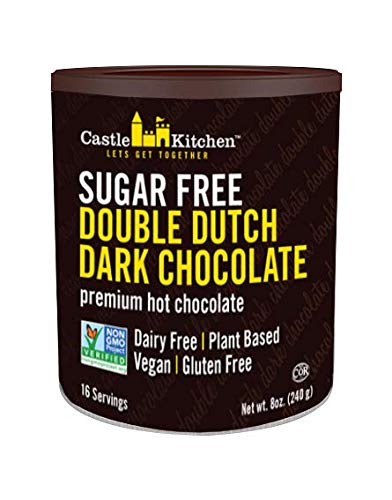 Miniatura 3 de Castle Kitchen Chocolate negro caliente sin azúcar (paquete de 2) a base de plantas premium, sin lácteos, sin gluten, mezcla de coca caliente