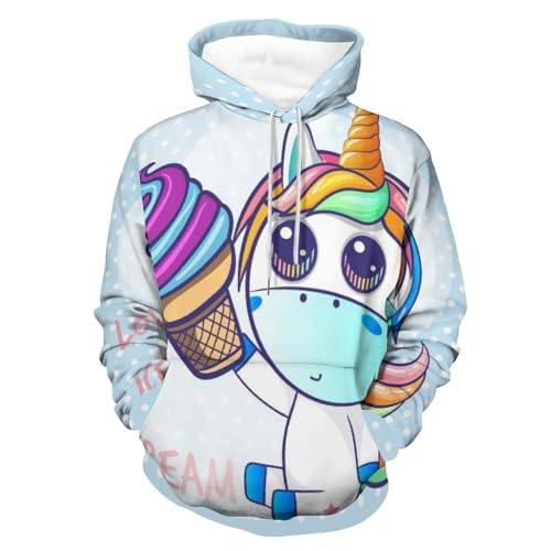 Sweats à capuche licorne glacée UMENG pull chaud unisexe pour éviter les coups de froid