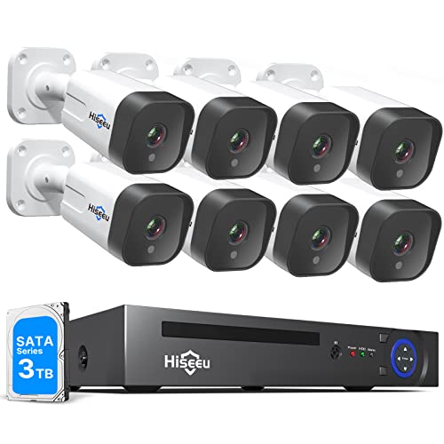 Hiseeu 5MP PoE Security Camera System,8PCS 5MP IP...