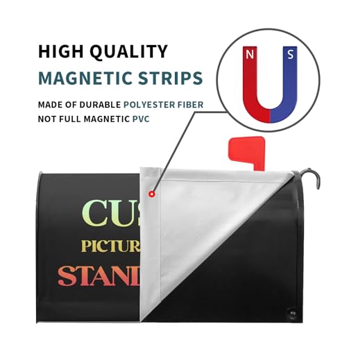 Image of Harooni Personalized Custom Mailbox Covers Magnetic Standard Size 25x21 Inch Add Photo Picture Name Logo Text Uniqu Mailbox Wraps Customized Seasonal Post Letter Box Cover for Home Gadern Decor
