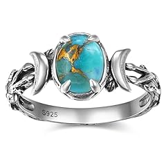 Teal Turquoise-Oxidized Silver