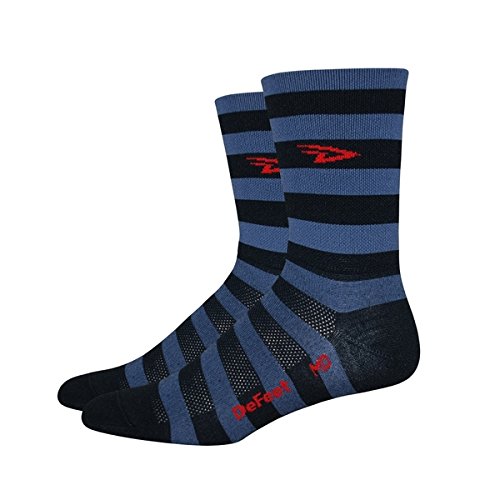 DeFeet Aireator Striper Cuff Socks, Black/Grey, Medium