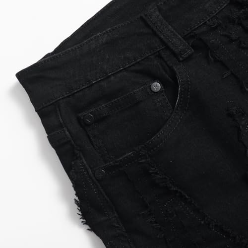 Men’s Jeans Baggy Ripped Patches Jean Distressed Denim Pants Destroyed Denim Jeans Streetwear4