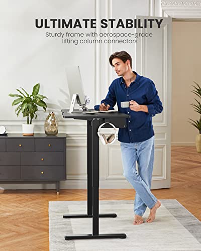 Ergear Electric Standing Desk With Keyboard Tray, Adjustable Height Sit Stand Up Desk, Home Office Desk Computer Workstation, 48X24 Inches, Black #TOP1