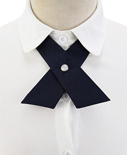Gravata borboleta cruzada feminina/masculina, gravata cruzada pré-amarrada para Janpanese School Gir