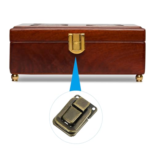 Image of PATIKIL Toggle Catch Lock 1.4 inch x 0.9 inch, 24 Pack Metal Buckle Hasp Lock Latch Clasp for Jewelry Box Wooden Case Decoration, Bronze