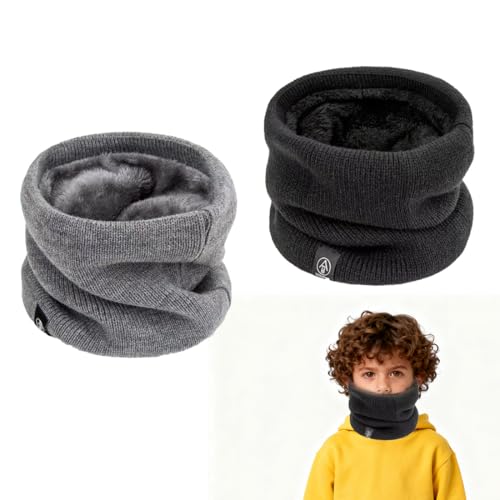 ARYIMYDP 2 Piezas Braga Infantil de Invierno, Material Suave de Doble Capa, Protección contra el Viento, Elástico y Transpirable, para Colegio, Patinaje, Senderismo, Talla Única para Niño Niña