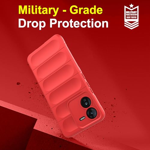 Image of amazon basics Back Case Cover for iQOO Z9x 5G | Compatible for iQOO Z9x 5G Back Cover | Liquid Silicon Magic Case with Camera Protection | Red