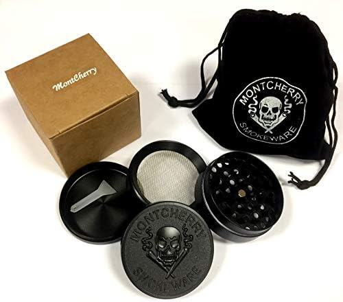 MONTCHERRY Brand Exclusive Products(4 Part Crusher + 3 Tips) and Rolling Supreme ''Large Size'' Storage Wooden Rolling Box Combo Deal Sold by Trendz