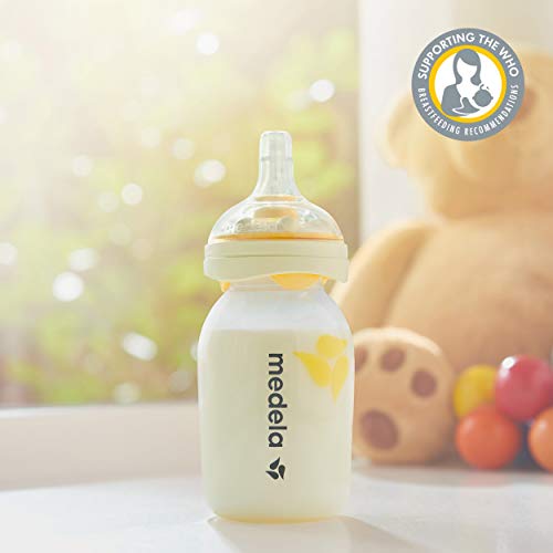 Medela Calma BPA-freier Milchsauger mit 150 ml Flasche – Für die gesamte Stillzeit – Unterstützt das natürliche Saugverhalten des Babys – Mit gefrier- und kühlschrankfester Flasche – Bild 6